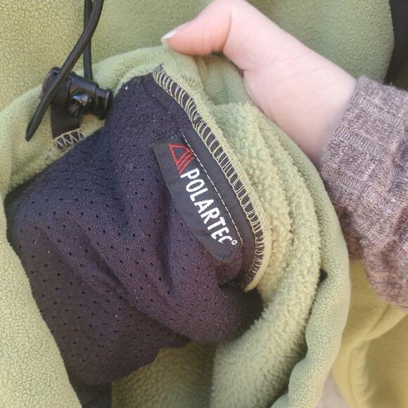 L.L. Bean Zip Up Polartec Fleece Jacket Women's Size Large Sage Green and Grey L - Picture 12 of 16